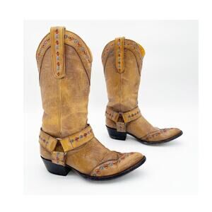 Old Gringo Women's 8 Hanna Gayla Bayou Yellow Floral Embroidered Western Boots